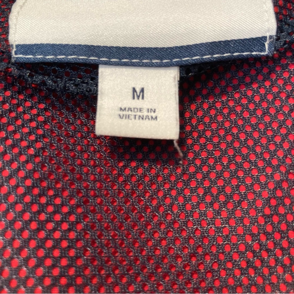Nautica Red Windbreaker with Navy Details Mens Medium - Picture 12 of 15